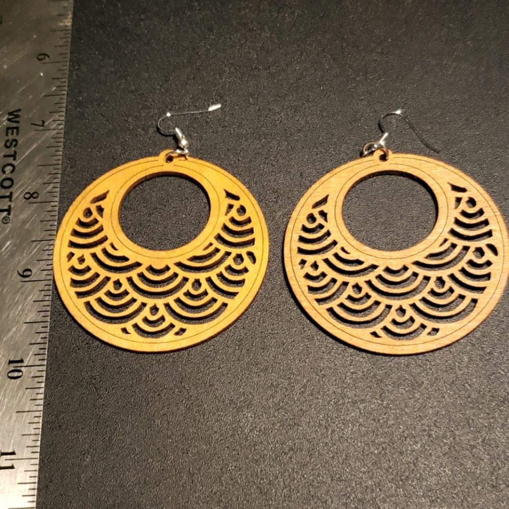 2" wood earrings